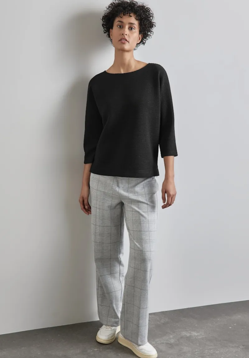 Street One Pullover & Sweatshirts*Shirt mit feiner Struktur Black