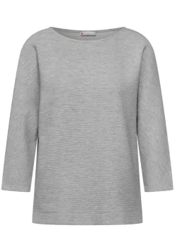 Street One Pullover & Sweatshirts*Shirt mit feiner Struktur heather grey mel.