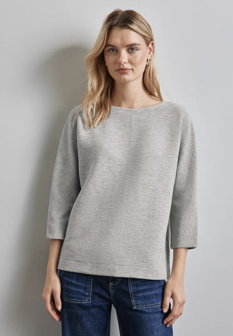 Street One Pullover & Sweatshirts*Shirt mit feiner Struktur heather grey mel.