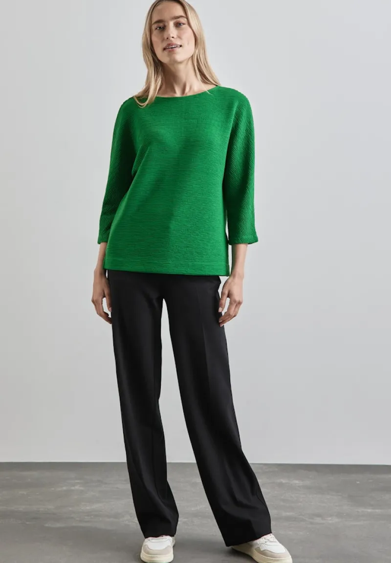 Street One Pullover & Sweatshirts*Shirt mit feiner Struktur vibrant green