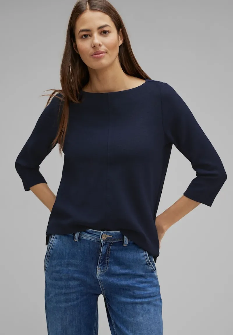 Street One Shirts*Shirt mit feiner Struktur deep blue