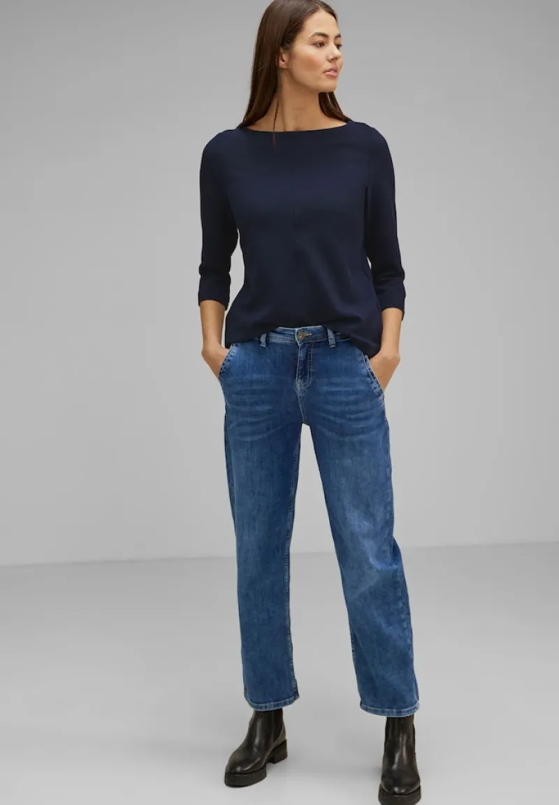 Street One Shirts*Shirt mit feiner Struktur deep blue