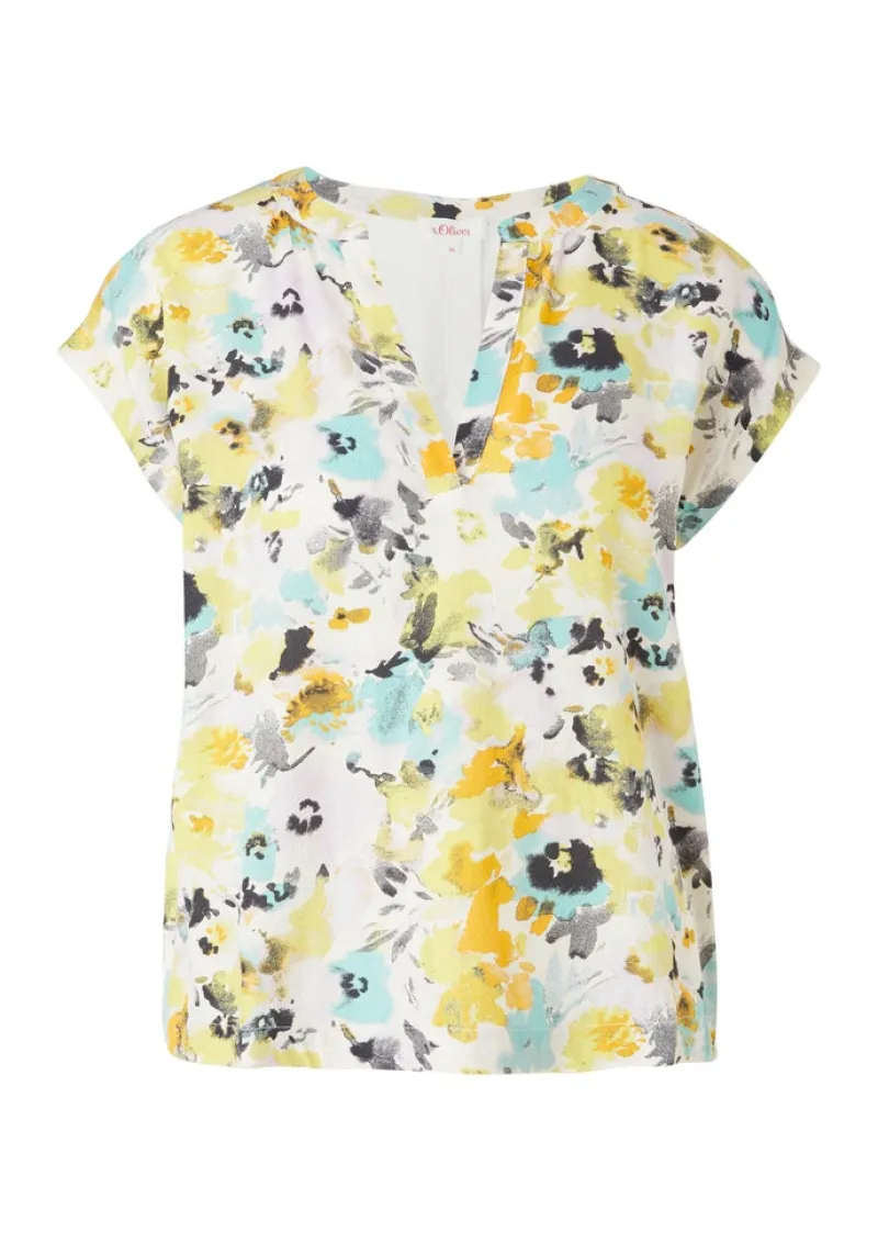 s.Oliver Shirts*Shirt mit Front in Dobby-Struktur Gelb