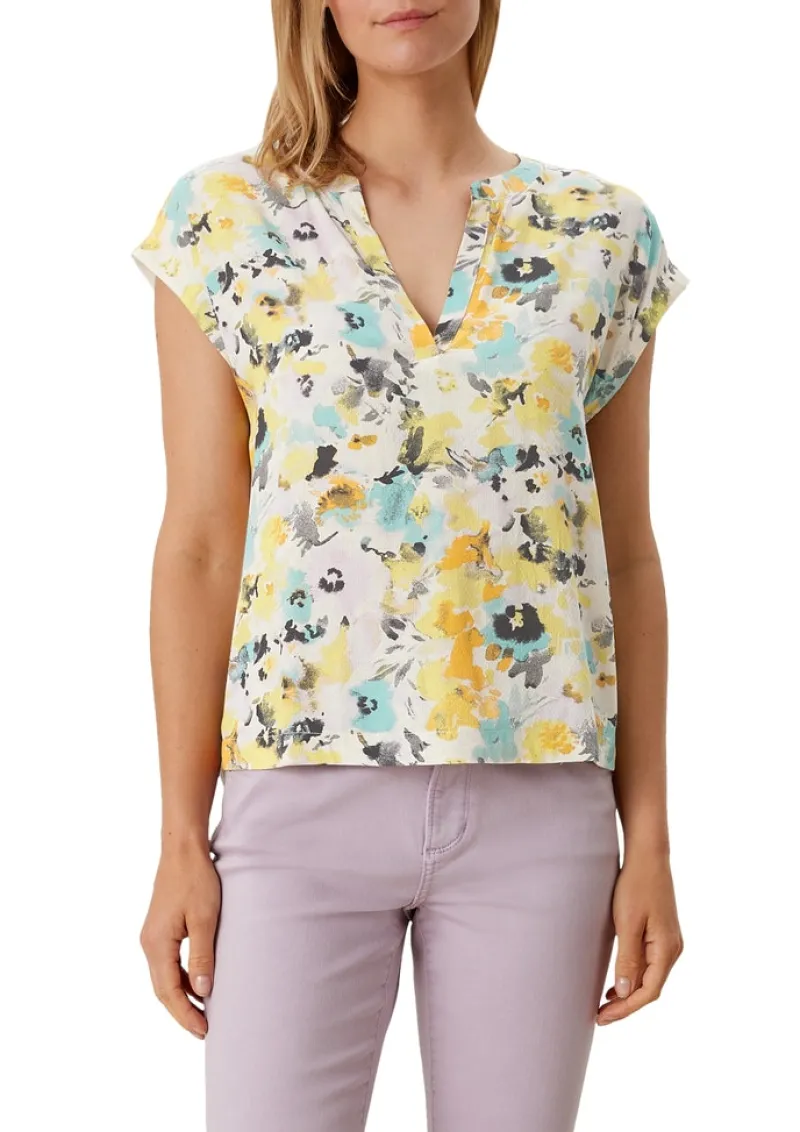 s.Oliver Shirts*Shirt mit Front in Dobby-Struktur Gelb