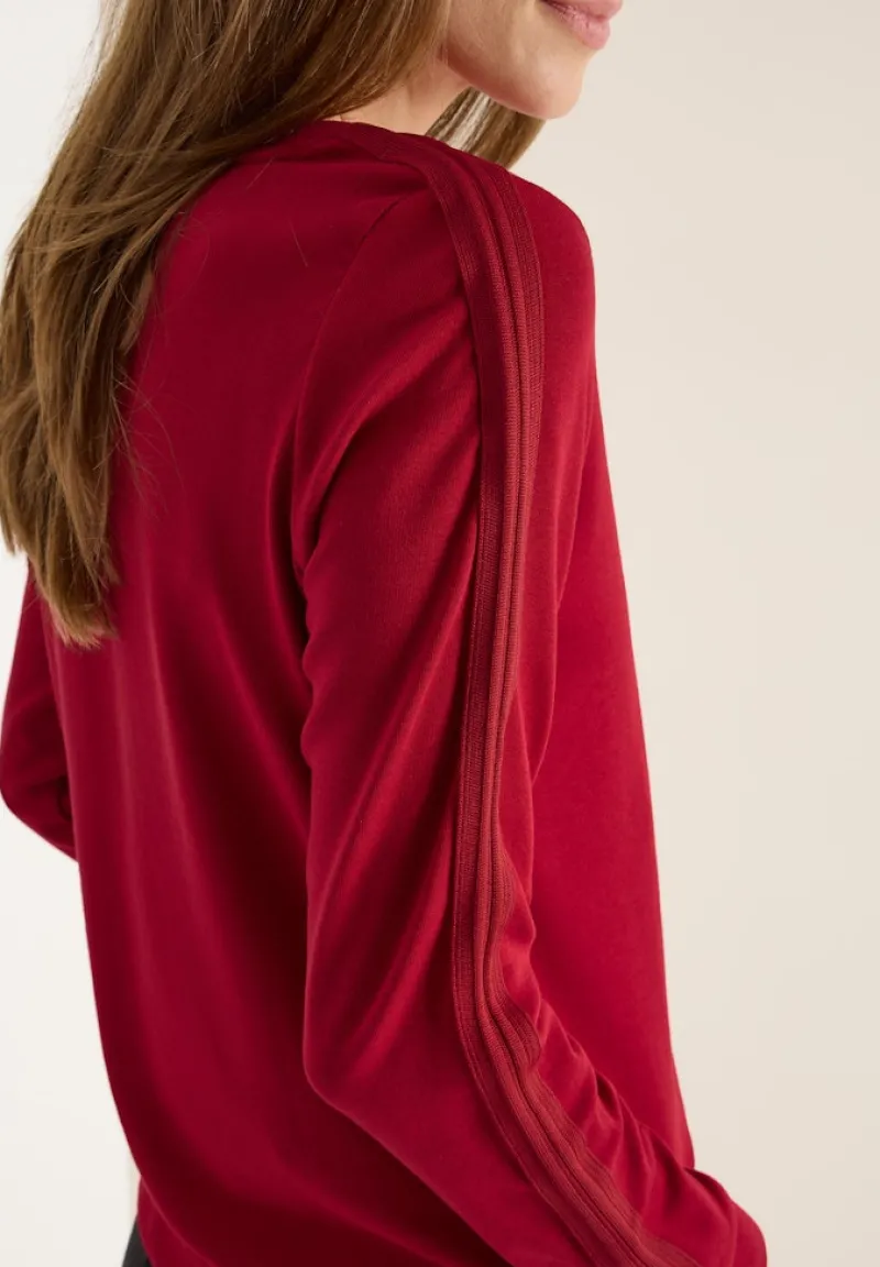 Cecil Shirts*Shirt mit Gallonstreifen beaujolais red