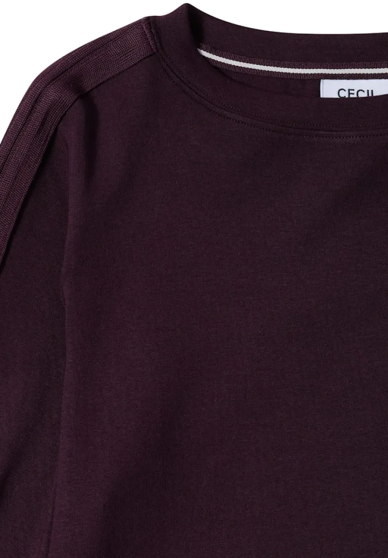 Cecil Shirts*Shirt mit Gallonstreifen eggplant red