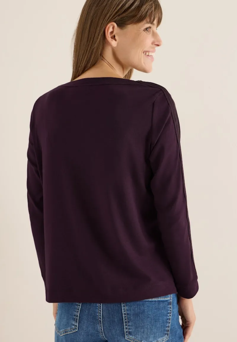 Cecil Shirts*Shirt mit Gallonstreifen eggplant red