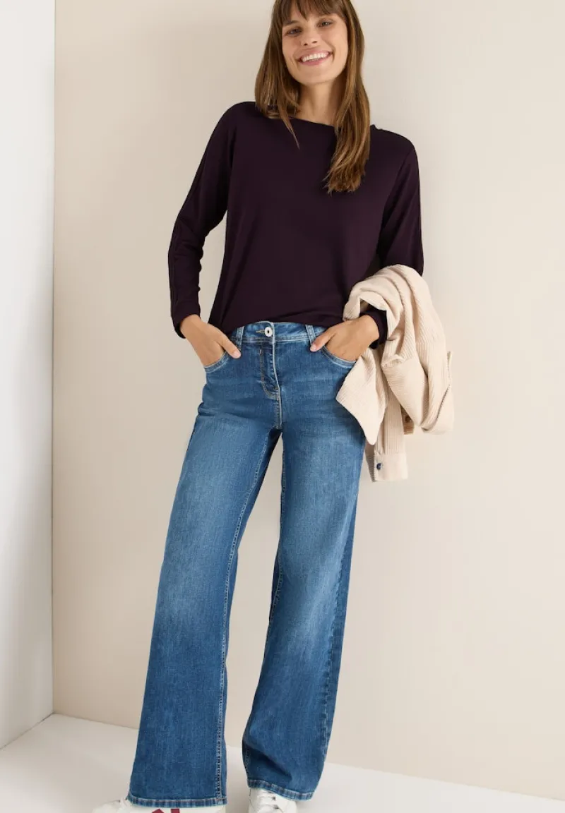 Cecil Shirts*Shirt mit Gallonstreifen eggplant red