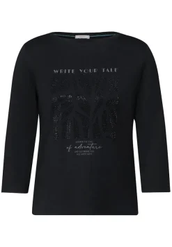 Cecil Shirts*Shirt mit Glitzer-Motiv Black