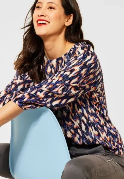 Street One Shirts*Shirt mit Ikat Print dark blue