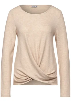 Street One Shirts*Shirt mit Knotendetail almond cream melange