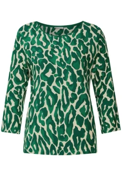 Street One Shirts*Shirt mit Leo Print dark brisk green