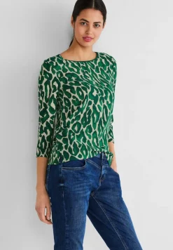 Street One Shirts*Shirt mit Leo Print dark brisk green