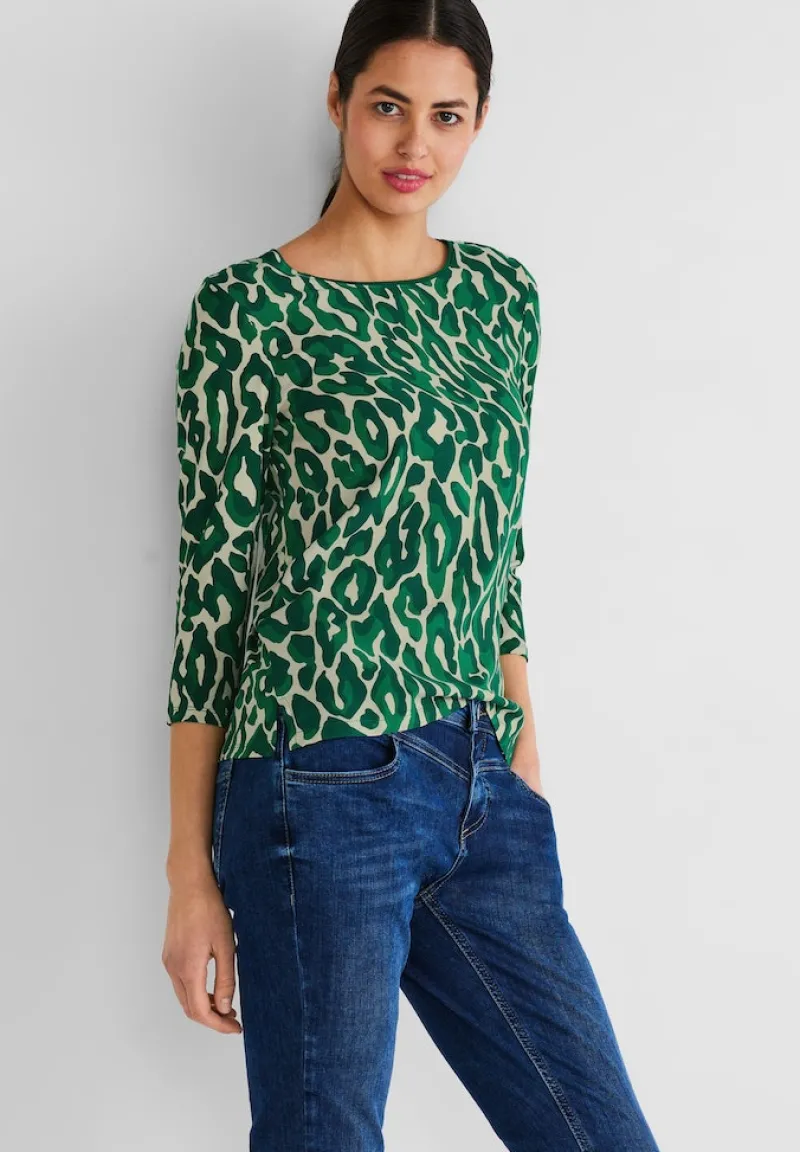 Street One Shirts*Shirt mit Leo Print dark brisk green