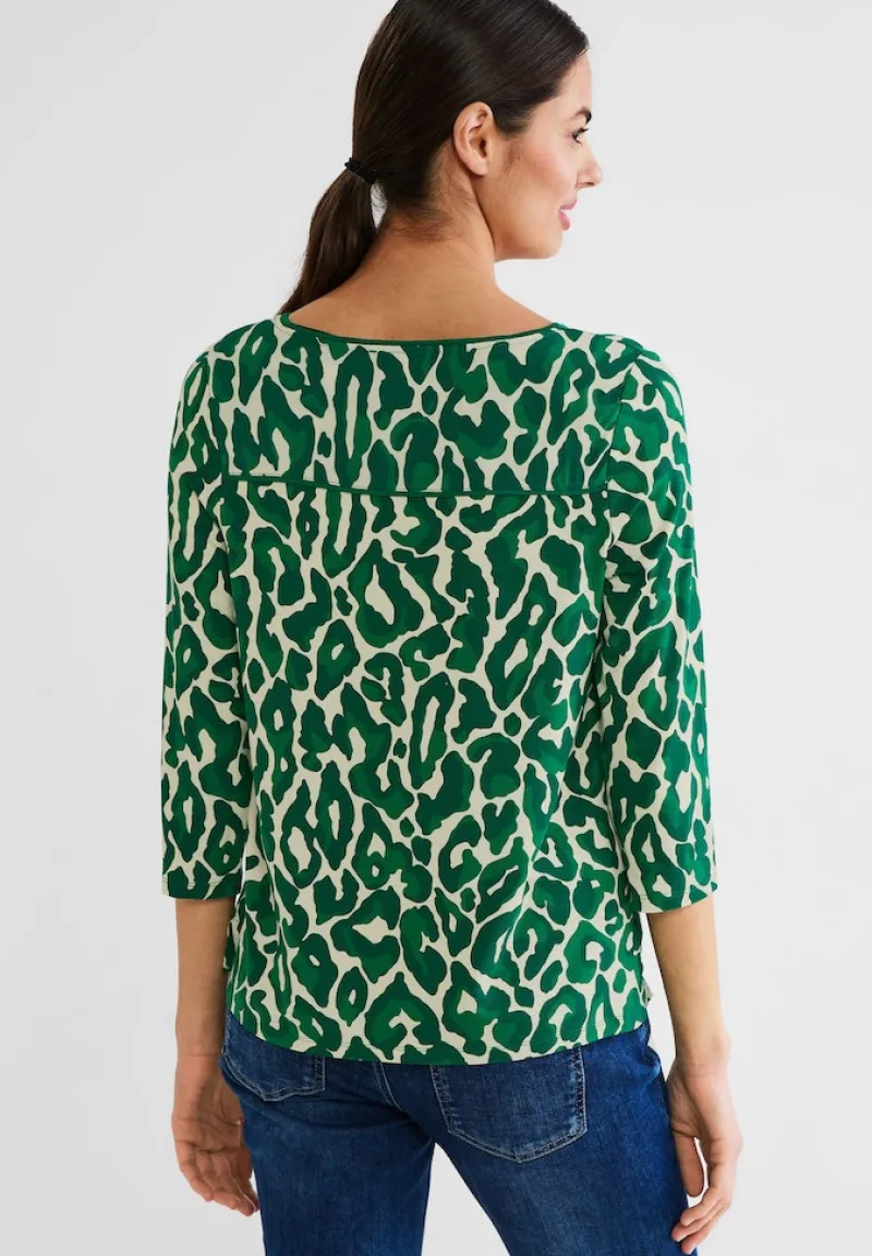 Street One Shirts*Shirt mit Leo Print dark brisk green