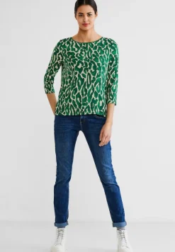 Street One Shirts*Shirt mit Leo Print dark brisk green