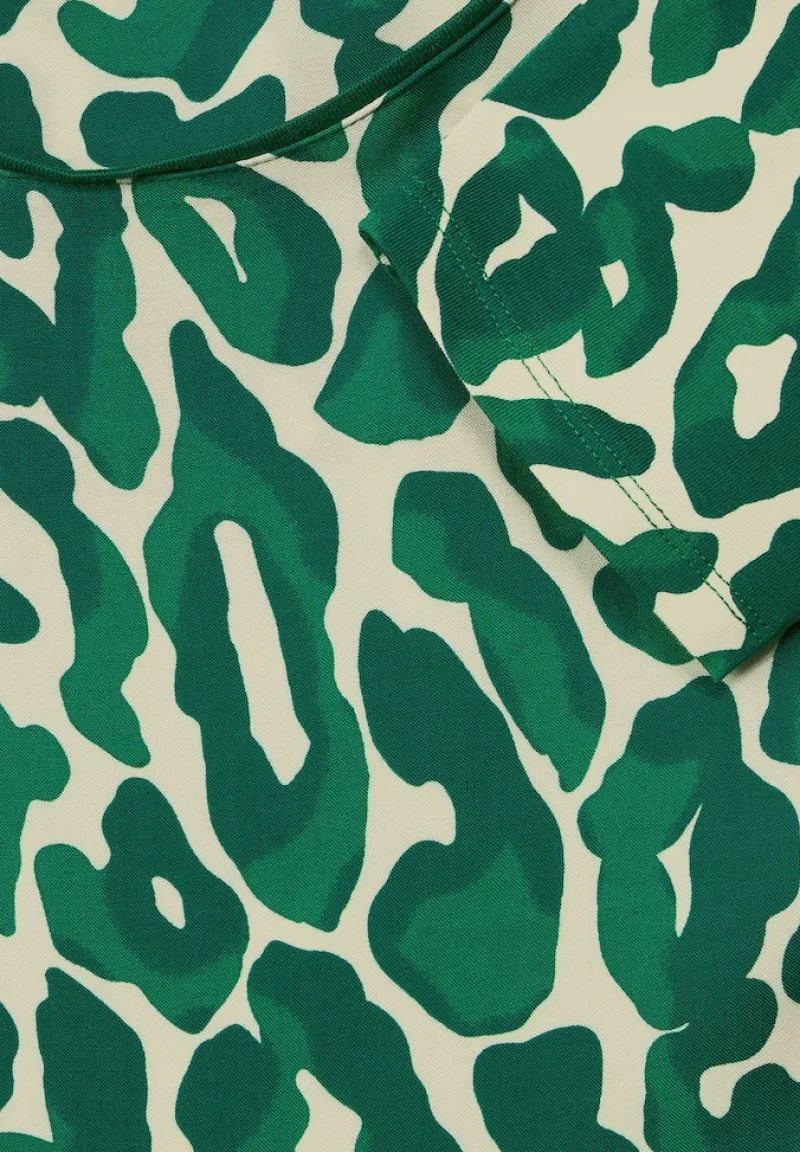 Street One Shirts*Shirt mit Leo Print dark brisk green
