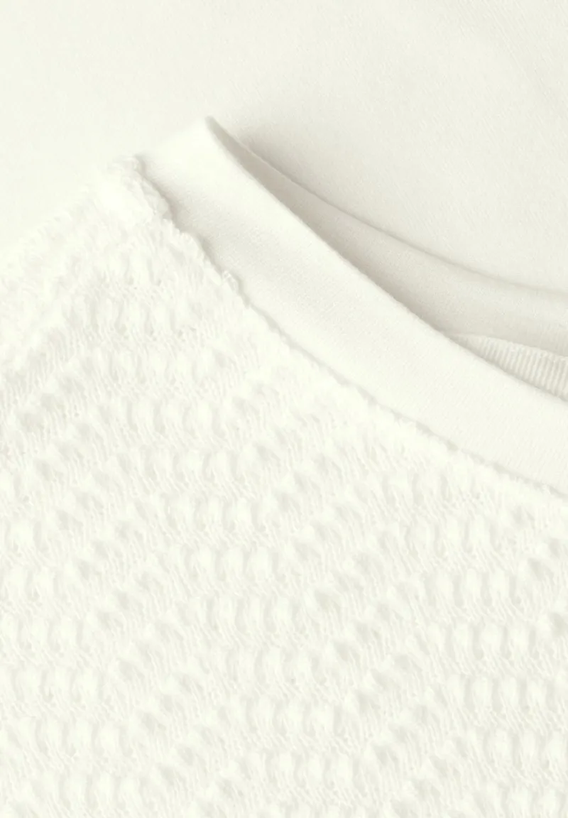 Street One Shirts*Shirt mit Lochmusterdetail off white