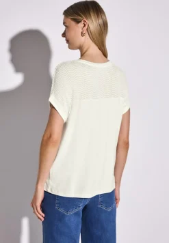 Street One Shirts*Shirt mit Lochmusterdetail off white