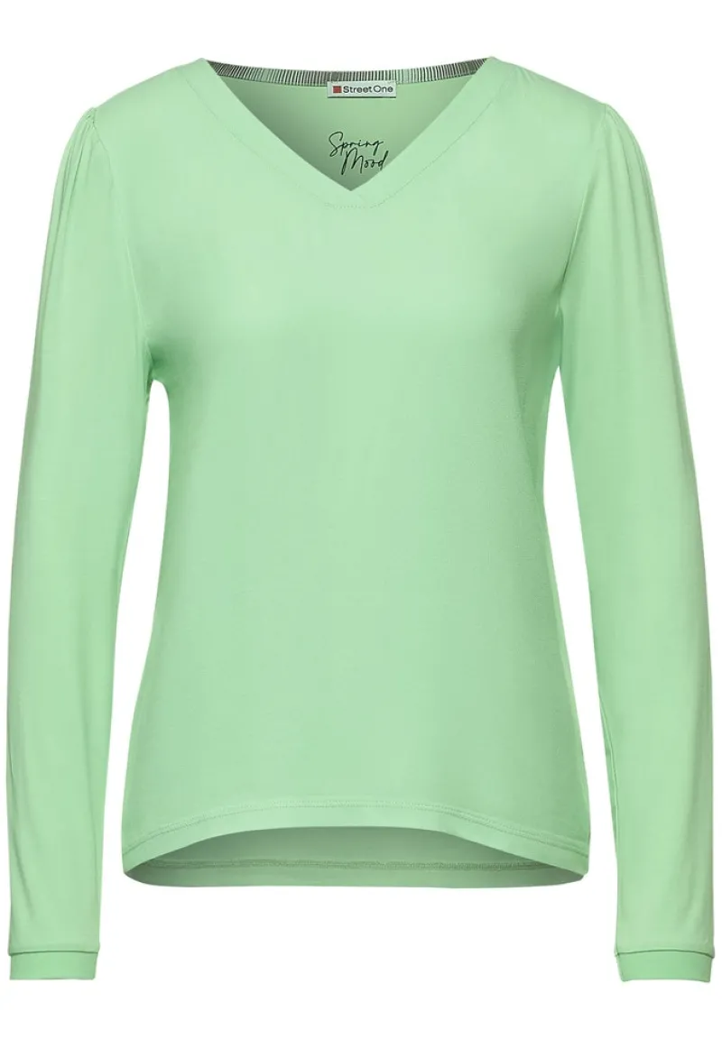 Street One Shirts*Shirt mit Material-Mix frosted pistachio
