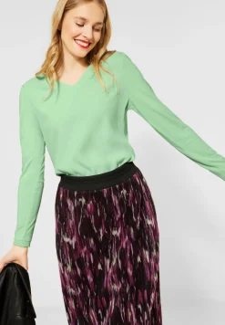 Street One Shirts*Shirt mit Material-Mix frosted pistachio