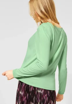 Street One Shirts*Shirt mit Material-Mix frosted pistachio