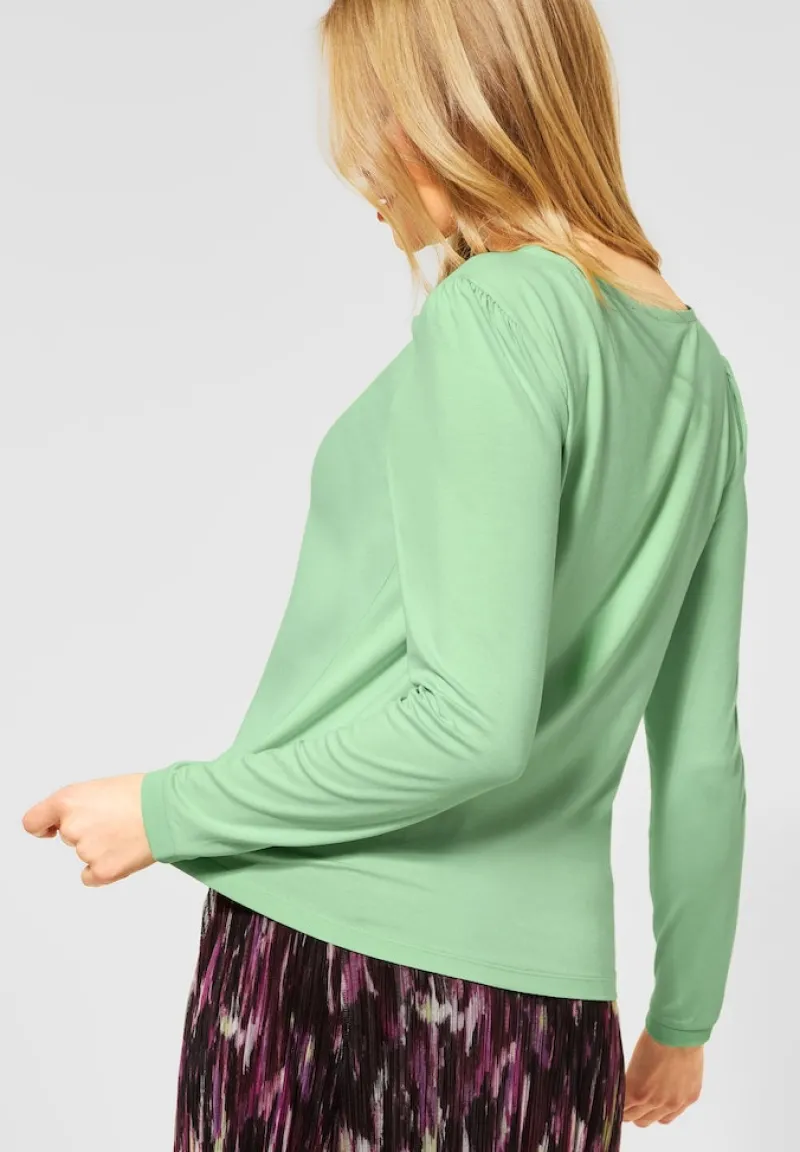 Street One Shirts*Shirt mit Material-Mix frosted pistachio