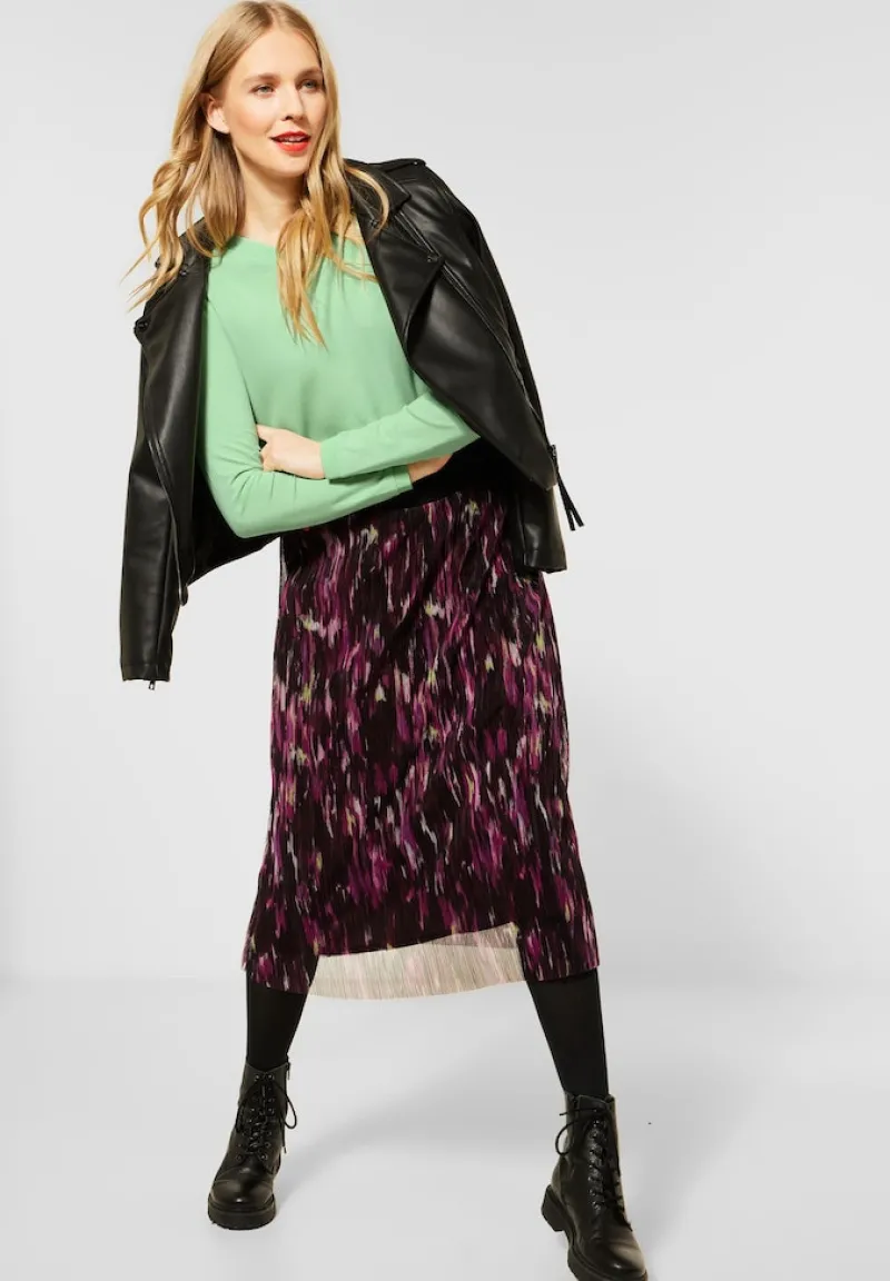 Street One Shirts*Shirt mit Material-Mix frosted pistachio