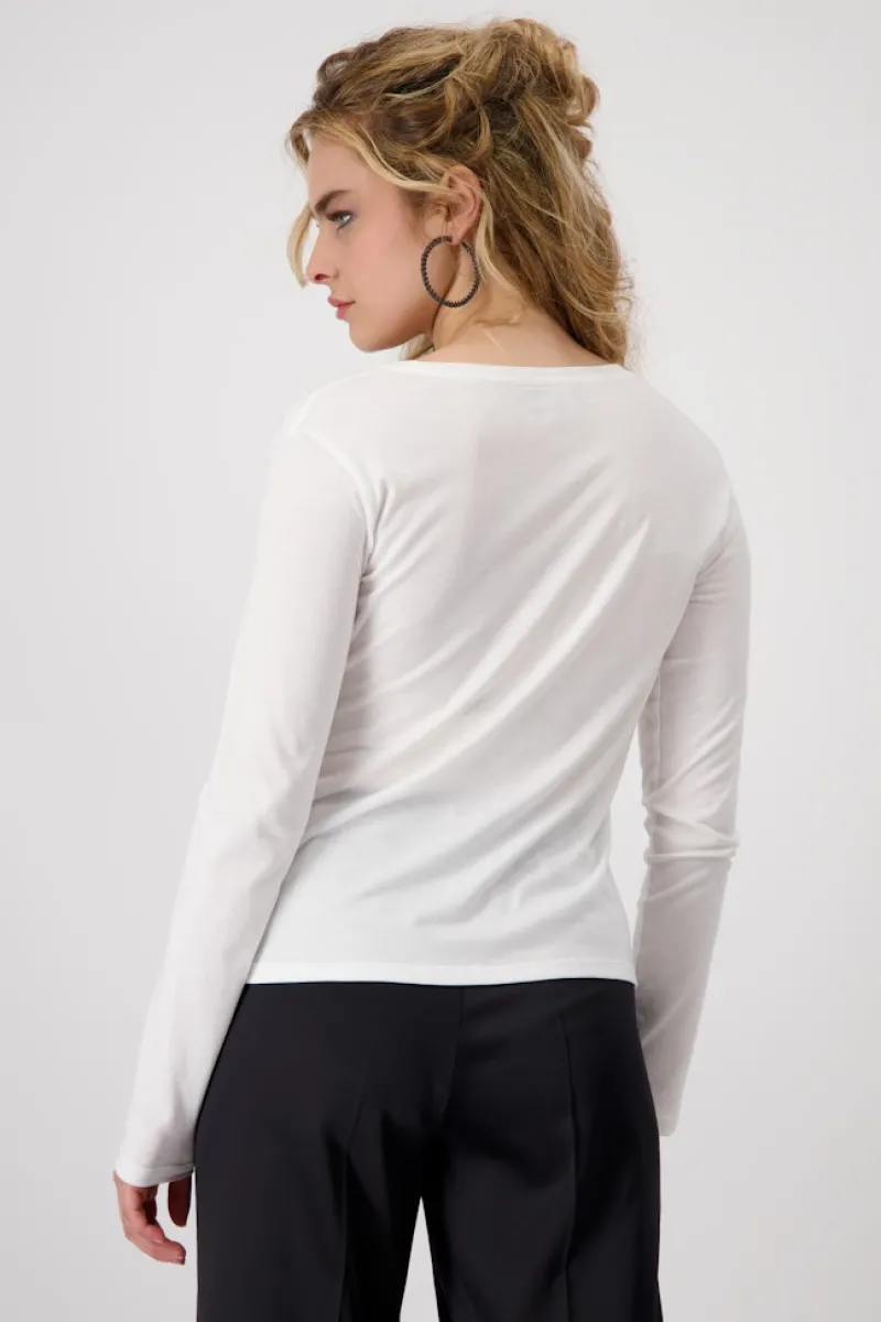 Monari Shirts*Shirt mit Pailletten und Perlen off-white