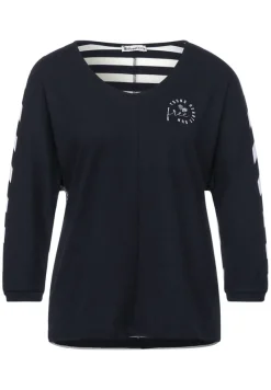 Street One Shirts*Shirt mit Partprint dark vintage blue