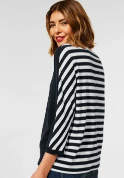 Street One Shirts*Shirt mit Partprint dark vintage blue