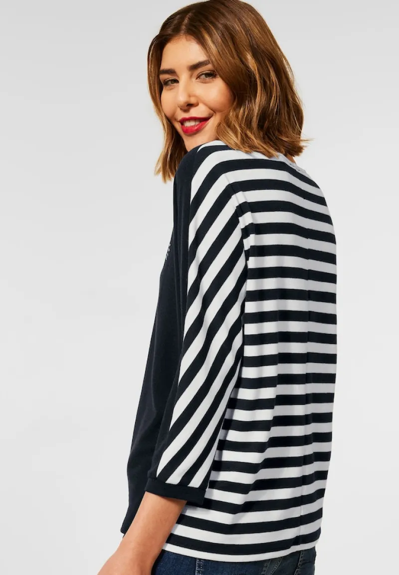 Street One Shirts*Shirt mit Partprint dark vintage blue