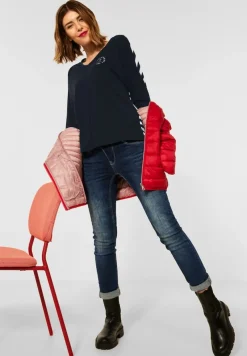 Street One Shirts*Shirt mit Partprint dark vintage blue