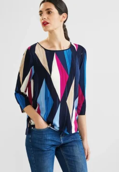 Street One Shirts*Shirt mit Rhombus Print deep blue