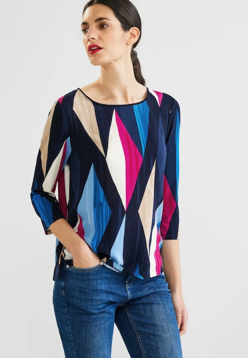 Street One Shirts*Shirt mit Rhombus Print deep blue