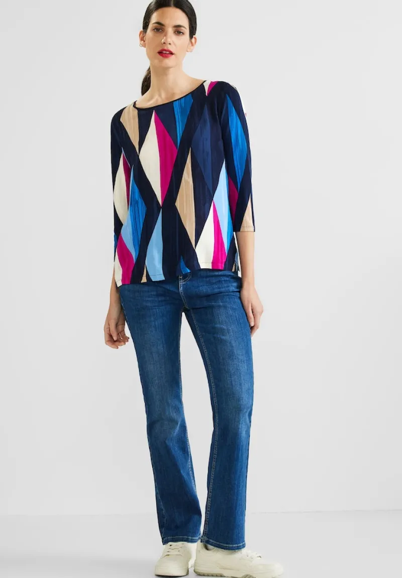 Street One Shirts*Shirt mit Rhombus Print deep blue