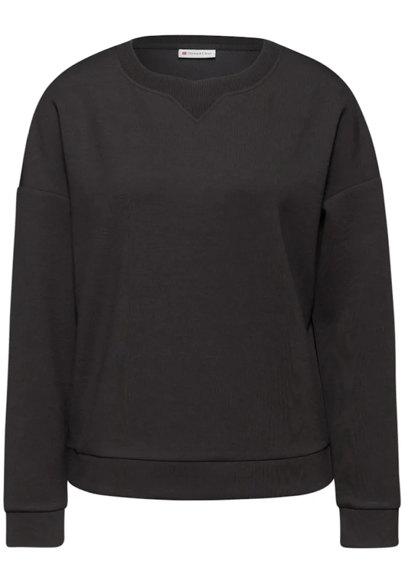 Street One Pullover & Sweatshirts*Shirt mit Ripp-Detail darkest brown mel.