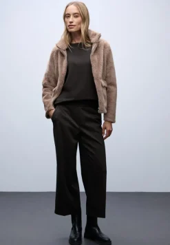 Street One Pullover & Sweatshirts*Shirt mit Ripp-Detail darkest brown mel.