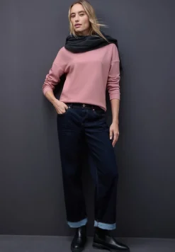 Street One Pullover & Sweatshirts*Shirt mit Ripp-Detail powder pink mel.