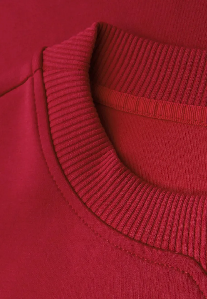 Street One Pullover & Sweatshirts*Shirt mit Ripp-Detail racing red mel.