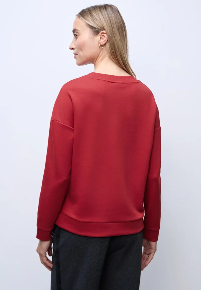 Street One Pullover & Sweatshirts*Shirt mit Ripp-Detail racing red mel.