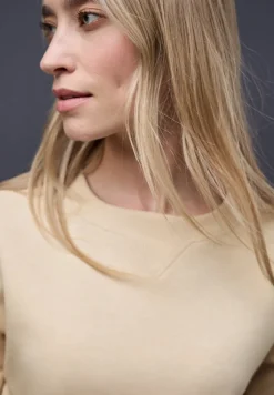 Street One Pullover & Sweatshirts*Shirt mit Ripp-Detail sanded beige mel.