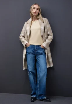 Street One Pullover & Sweatshirts*Shirt mit Ripp-Detail sanded beige mel.