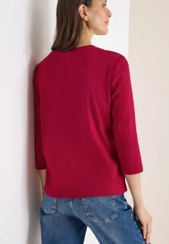Cecil Shirts*Shirt mit Rippstruktur beaujolais red