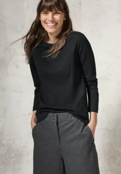 Cecil Shirts*Shirt mit Rippstruktur Black