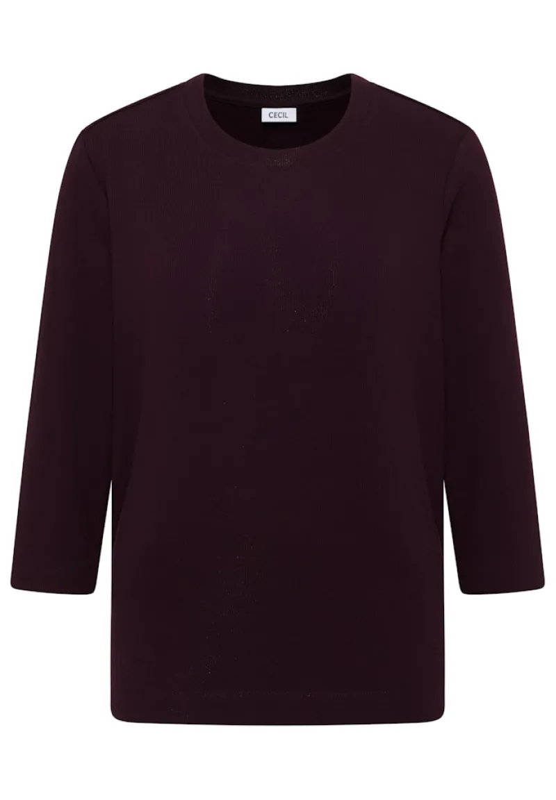 Cecil Shirts*Shirt mit Rippstruktur eggplant red