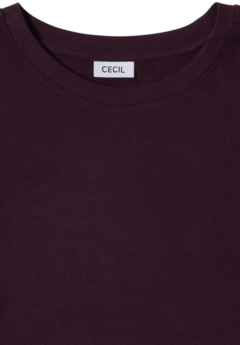 Cecil Shirts*Shirt mit Rippstruktur eggplant red