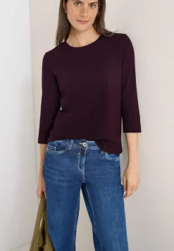 Cecil Shirts*Shirt mit Rippstruktur eggplant red