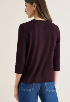 Cecil Shirts*Shirt mit Rippstruktur eggplant red