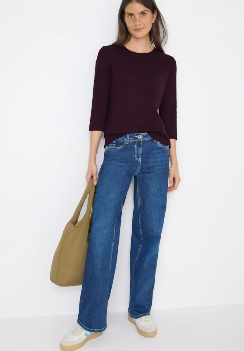 Cecil Shirts*Shirt mit Rippstruktur eggplant red